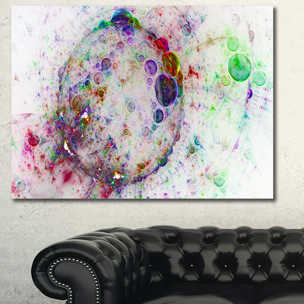 Colorful Spherical Planet Bubbles, Oversized Abstract Canvas Art Print, 60x40