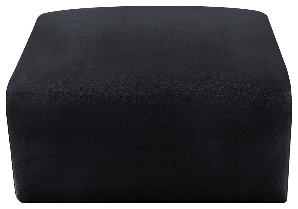 Arc Upholstered Modular Component, Black, 1-Piece: Ottoman, Velvet
