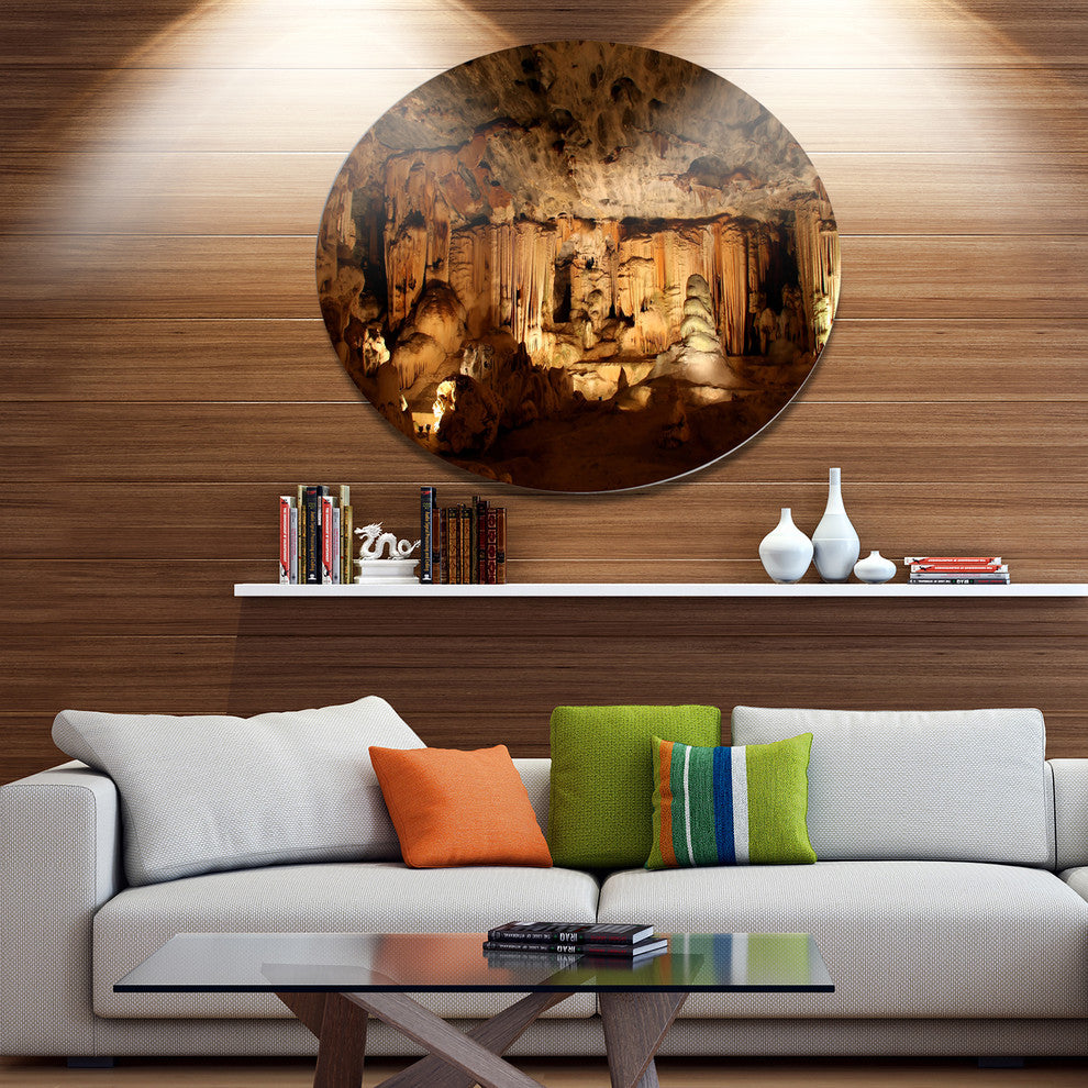 Dark Cango Caves South Africa, African Landscape Round Wall Art, 23"