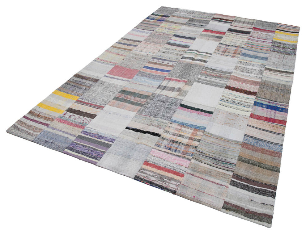 Rug N Carpet - Handmade Oriental 9' 10'' x 6' 8'' Tribal Patchwork Kilim Rug