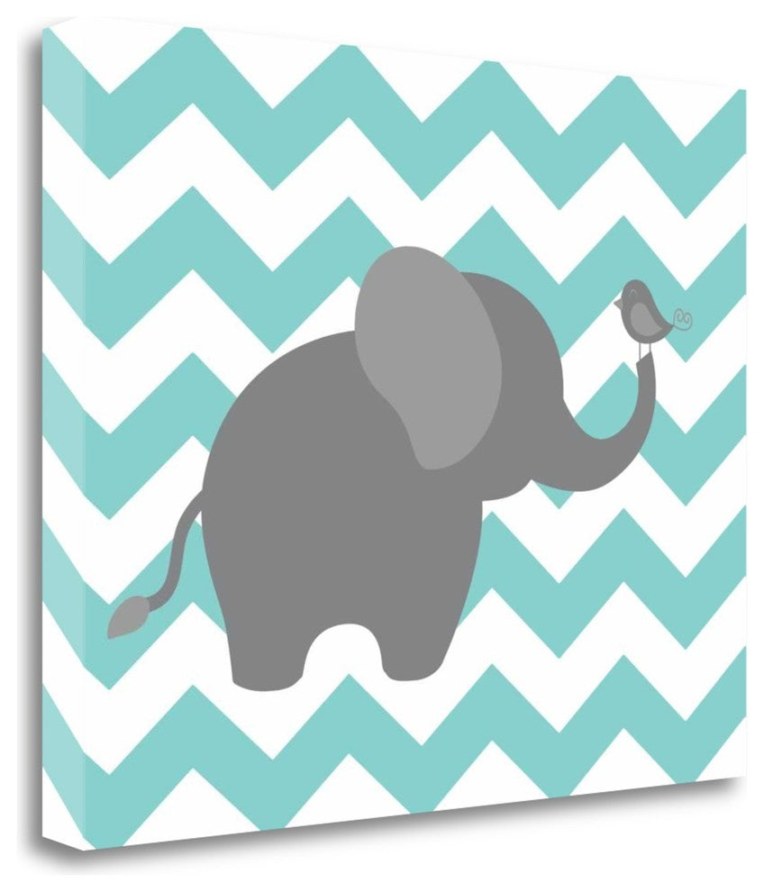 "Elephant Chevron" By Tamara Robinson, Giclee Print on Gallery Wrap Canvas