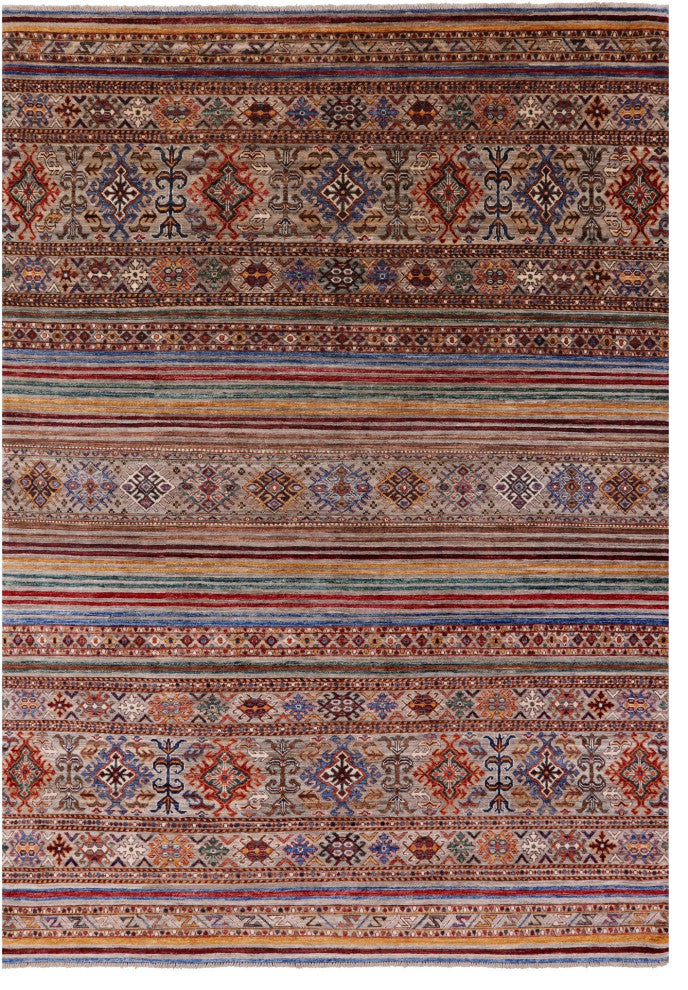 Khorjin Super Kazak Hand Knotted Rug 6' 7" X 9' 6" Q5425