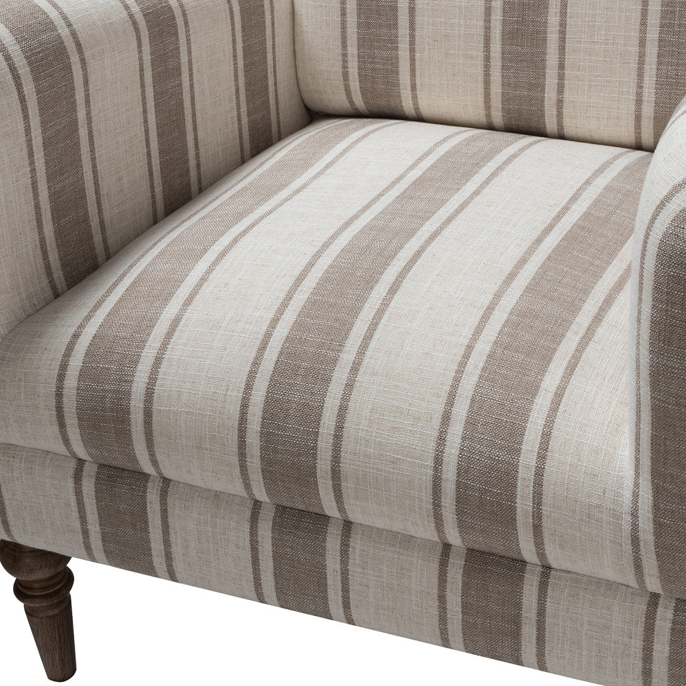 Stripe Armchair Set of 2, Tan