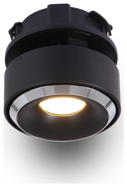 Integrated LED Flush Mounted Adjustable Downlight Commercial Grade, Black