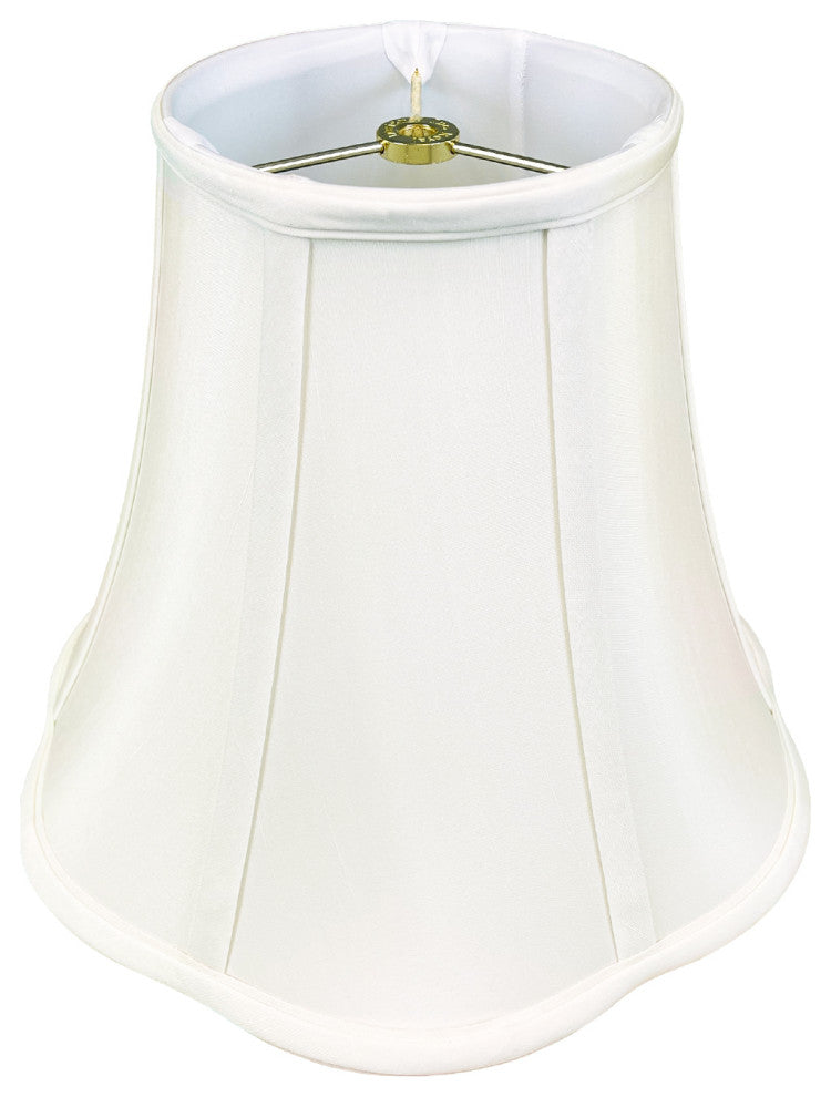 Royal Designs Bottom Scalloped Bell Lamp Shade, White, 8x16x13, Single