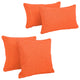 Double-Corded Solid Outdoor Throw Pillows, Set of 4, Tangerine Dream