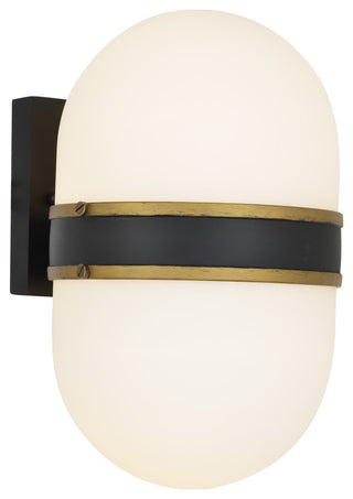 Brian Patrick Flynn - Capsule Outdoor 2 Light Matte Black/Gold Wall Mount