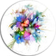 Summer Colorful Flowers, Watercolor Painting Round Wall Art, 36"