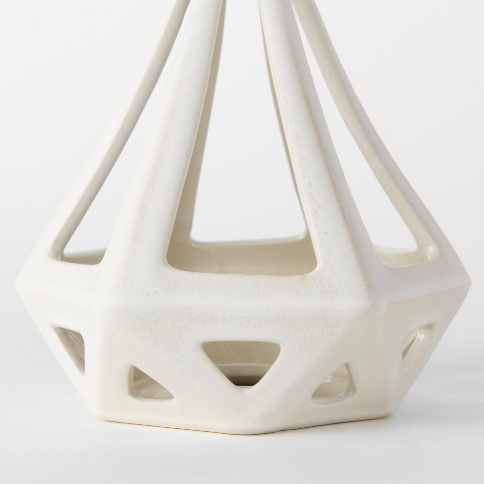 Hood White Geometric Ceramic Object