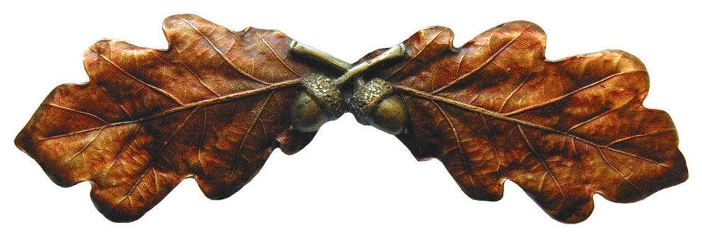 Oak Leaf Pull Antique Brass, Brass Hand Tinted