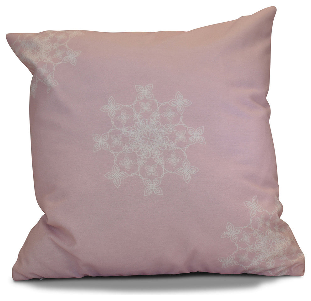 Decorative Holiday Pillow Geometric Print, Light Pink, 18"x18"