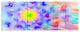 Large Yellow Alien Fractal Flower, Floral Canvas Art Print, 70"x28", 6 Panels