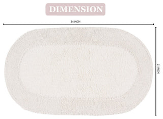 Double Ruffle Collection Bath Rugs Set, 21x34 Rectangle, Ivory