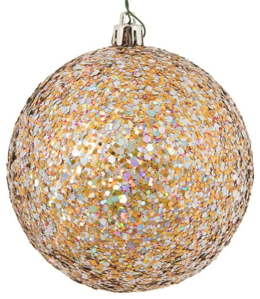 Vickerman N591099DQ 4" Multi-color Sequin Glitter Ball Ornament 6 Pieces Per Bag