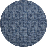 Premium Machine Washable Mayfield AMF33 Blue 8' x 8' Round Rug
