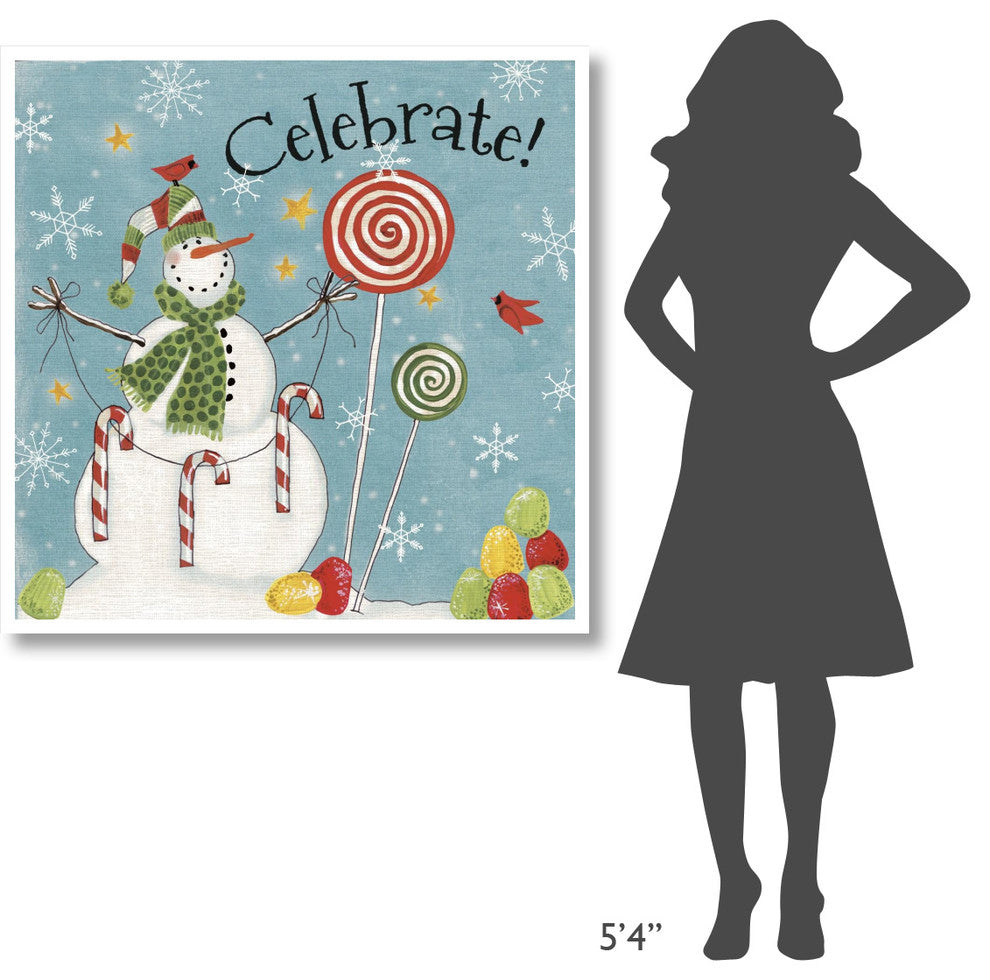 "Sweet Snowmen I Blue" Digital Paper Print by Anne Tavoletti, 42"x42"
