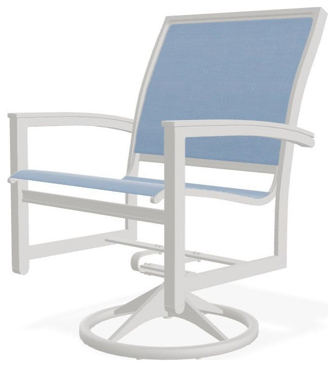Bazza Sling Outdoor Swivel Rocker, Sky/Snow
