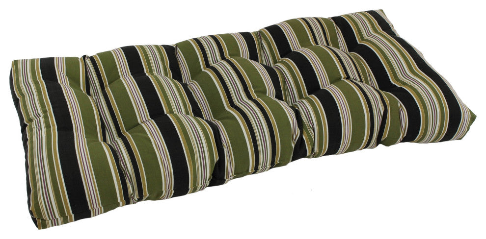 42"X19" Squared Patterned Spun Polyester Tufted Loveseat Cushion, Eastbay Onyx