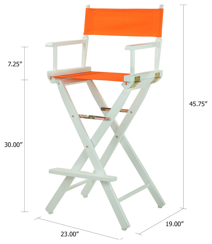 030" Director's Chair White Frame-Tangerine Canvas