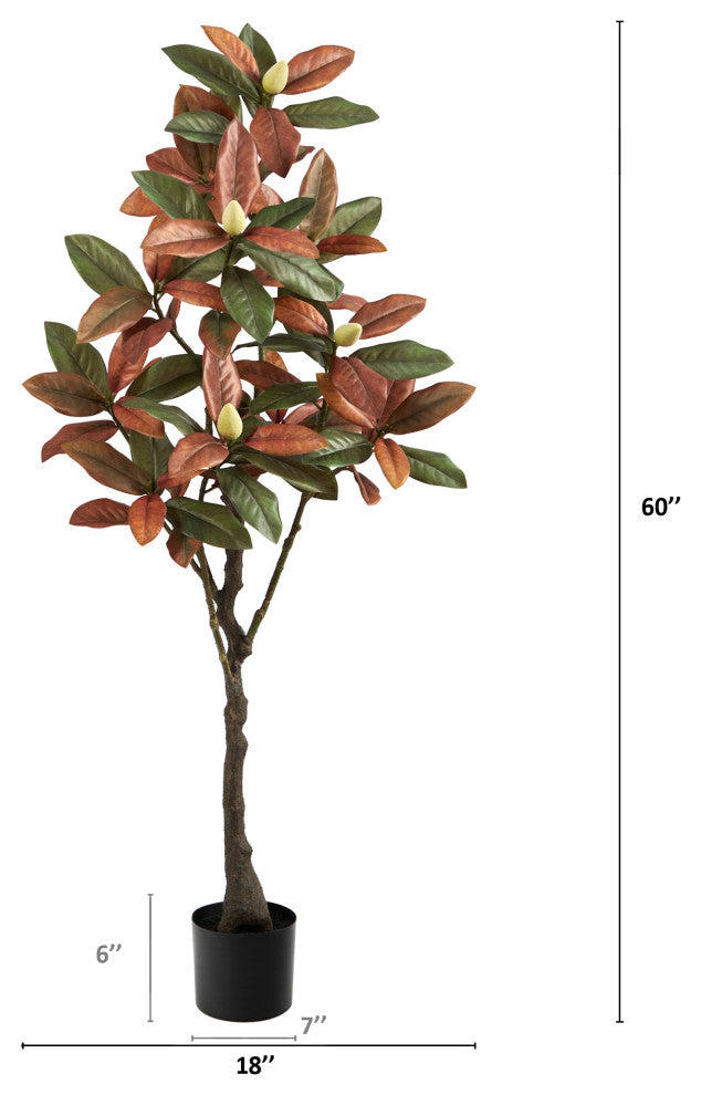 5' Fall Magnolia Artificial Tree