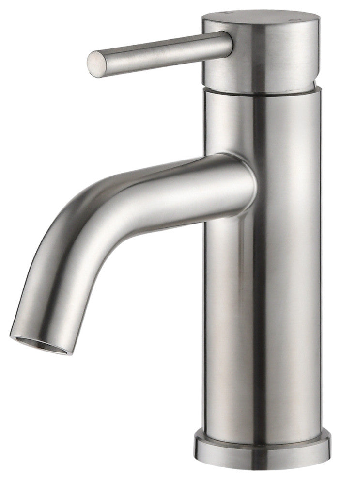 Single Hole Stainless Steel Bathroom Sink Faucet, Brushed Nickel