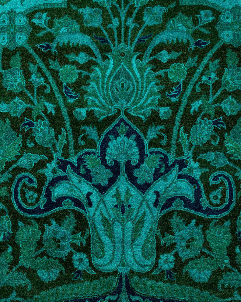 Fine Vibrance, One-of-a-Kind Hand-Knotted Area Rug Green, 9'2"x12'3"