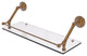 Prestige Que New 24" Floating Glass Shelf with Gallery Rail, Brushed Bronze