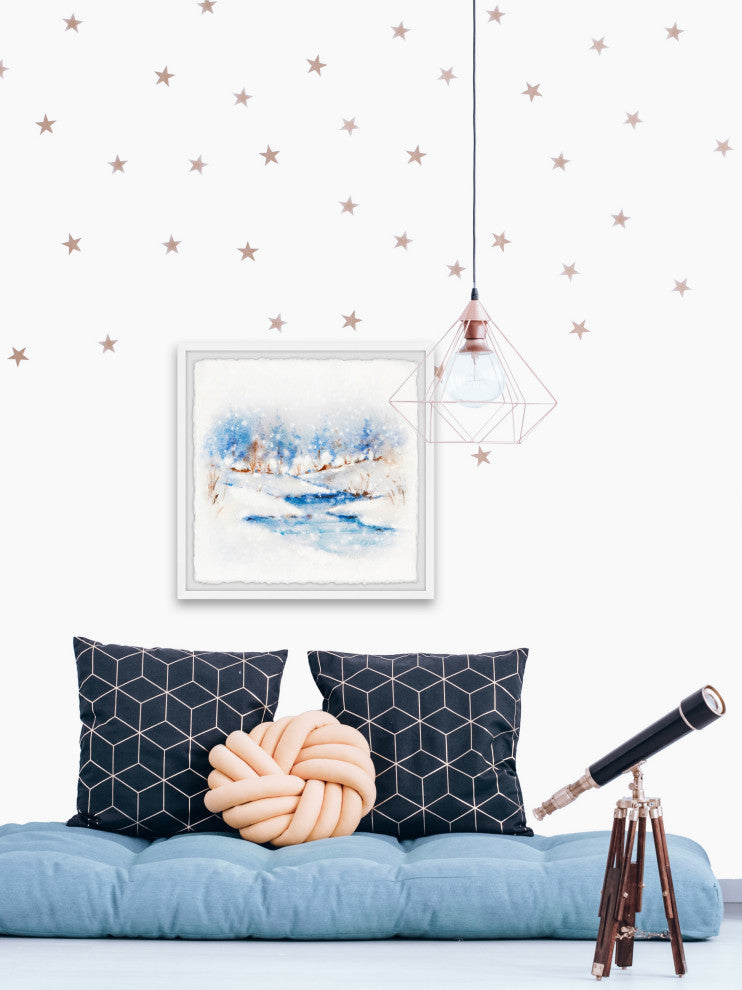 "Winter Stream" Framed Painting Print, 24x24