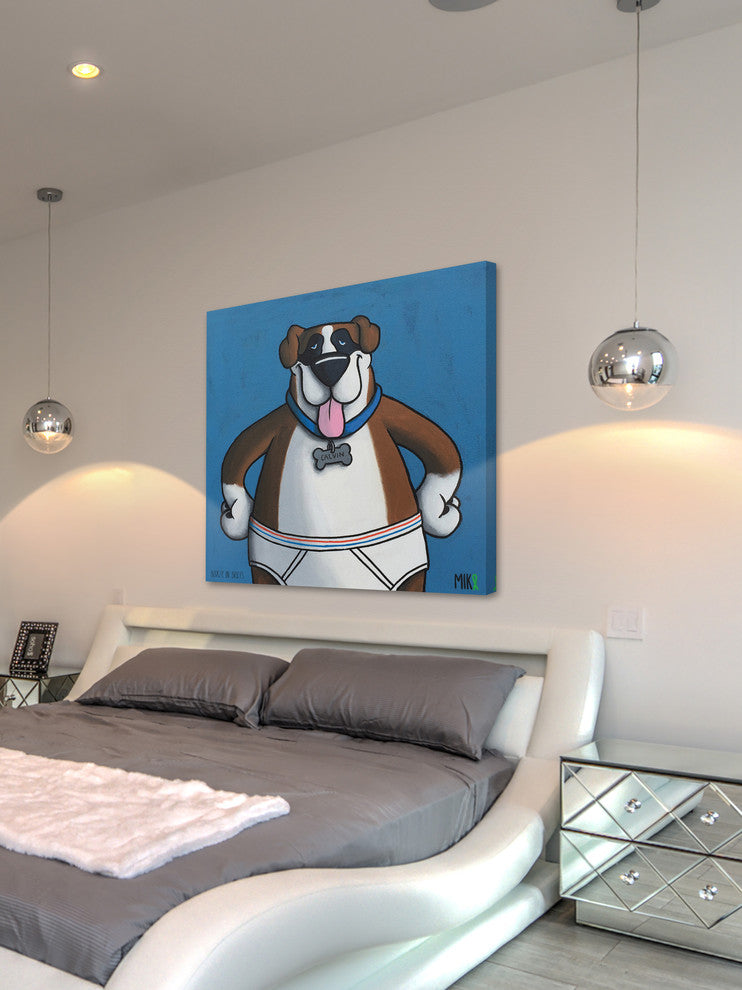 Marmont Hill, "Boxer in Briefs" by Mike Taylor Painting on Wrapped Canvas, 40x40