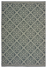 Oriental Weavers Marina Grey/ Ivory Geometric Indoor/Outdoor Rug 3'7"X5'6"