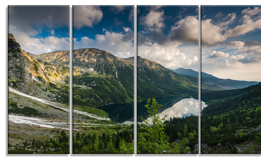 "Summer at Polish Tatra Mountains" Canvas Print, 4 Panels