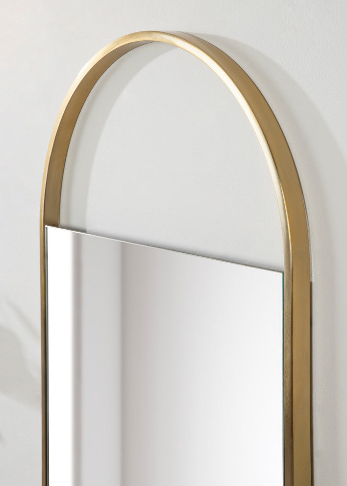 Nobles Framed Capsule Mirror, Gold 16x48