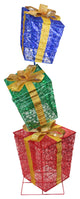 3-Piece Glistening Prismatic Gift Box LED Lighted Christmas Decoration Set