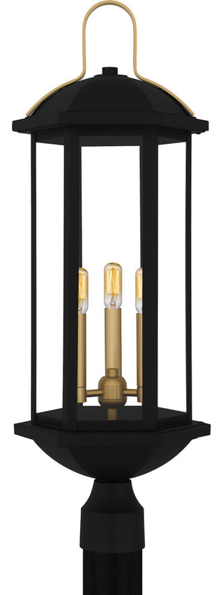 Quoizel CFD9010 Crestfield 3 Light 28" Tall Post Light - Matte Black