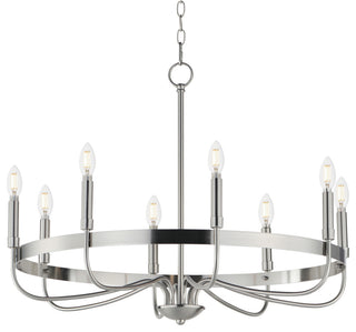 Maxim 14498 Frankie 8 Light 29"W Taper Candle Style Chandelier - Satin Nickel