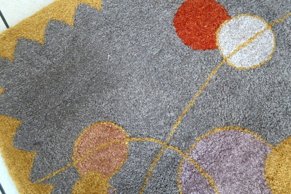 Handmade Contemporary ORA French Hooked Rug 3'x4.7', 91cmx145cm, 2021