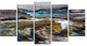 Mountain Creek Flowing into Lake, Landscape Canvas Print, 60"x32", 5 Panels