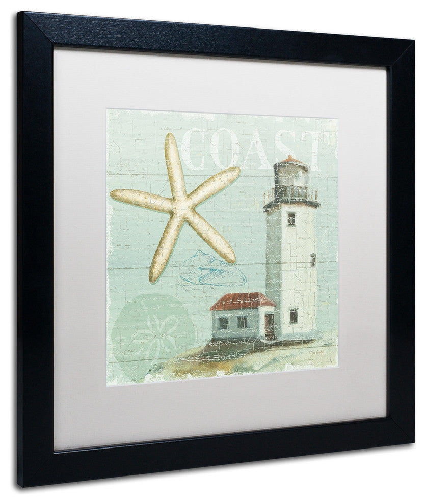'Beach House II' Matted Framed Canvas Art by Lisa Audit