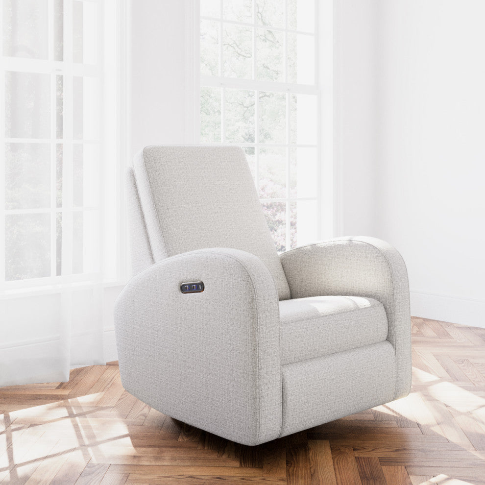 Storkcraft Santa Monica Power Recliner Swivel Glider, Steel Basketweave