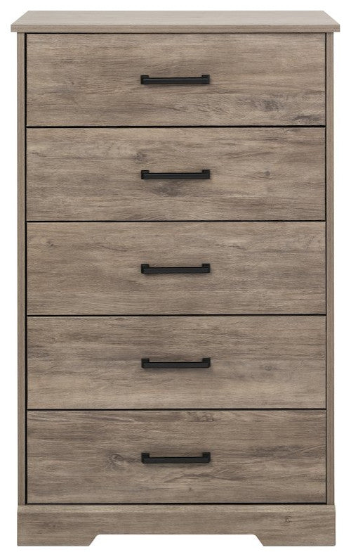 Rustic Ridge Brown 5 Drawer 18.5D x 27.5W x 43.5H Dresser