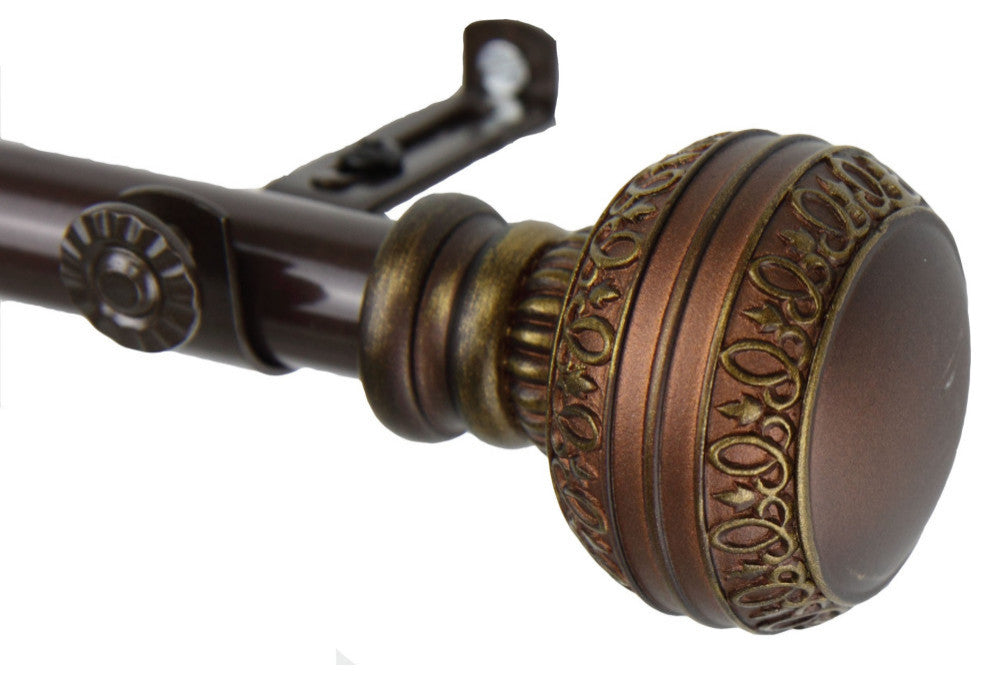 Dolly Curtain Rod 3/4" Dia. 66-120", Cocoa