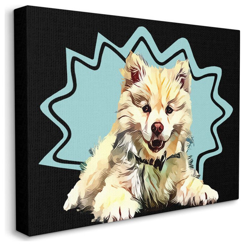 Happy Japanese Spitz Fluffy Dog Pop Art Pet24x30