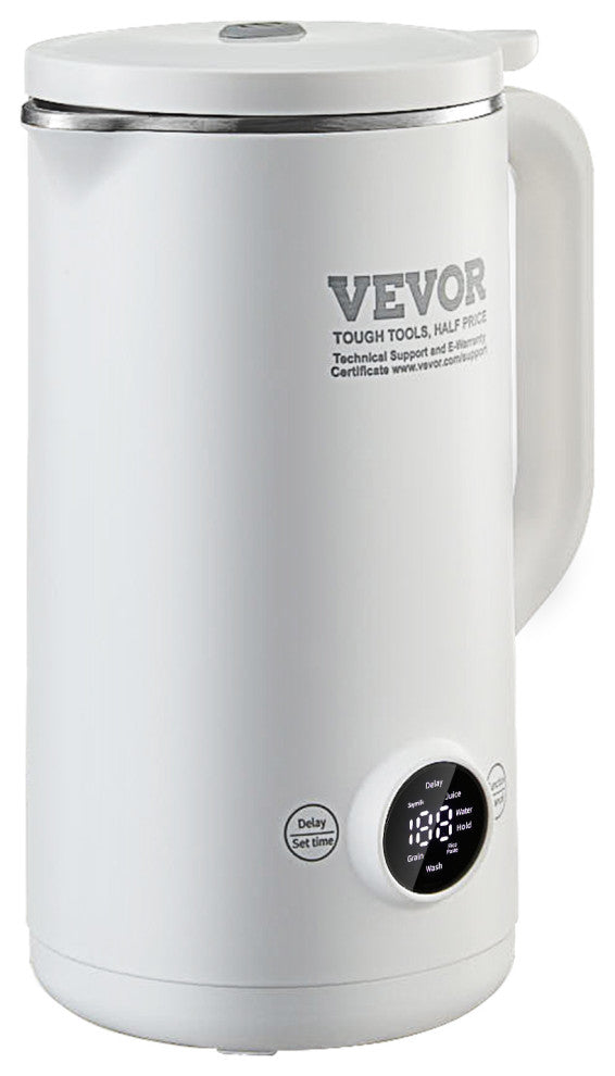 VEVOR Nut Milk Maker 8-in-1 Soy Milk Maker 8-Leaf Blades 600ML 2-18 Hours Timer
