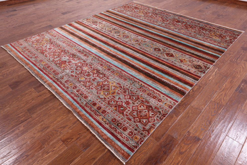 Khorjin Tribal Handmade Wool Rug 8' 2" X 9' 8" Q7413