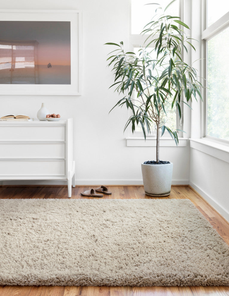 Hand Tufted Polyester Mila Shag Area Rug by Loloi II, Grey, 5'x7'6"