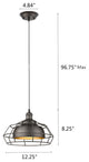 Ironclad 1-Light Rubbed Bronze Ceiling Mini Pendant 12"