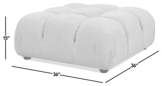 Marcel 36" Modular Tufted Square Cocktail Ottoman, Olive Green Performance Velvet