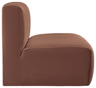 Arc Upholstered Modular Component, Cognac, 1-Piece: Straight Chair, Vegan Leather
