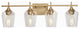 Modern Bathroom Dimmable Vanity Light, Gold, 4 Light