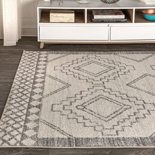 Amir Moroccan Beni Souk Rug, Cream/Gray, 5 X 8